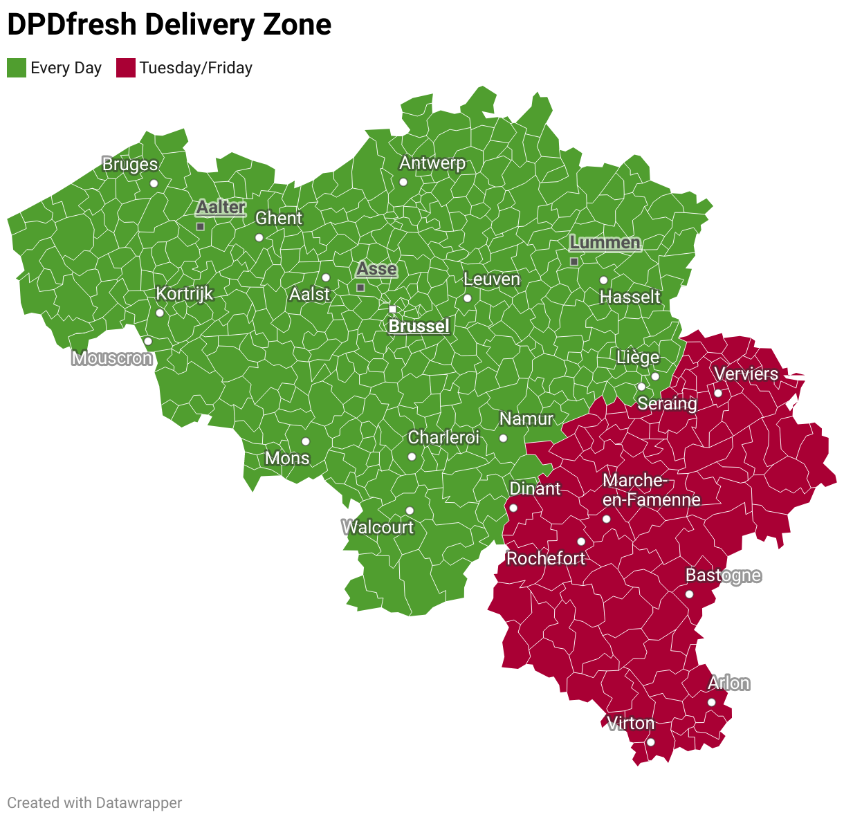 Zone de livraison DPD Fresh