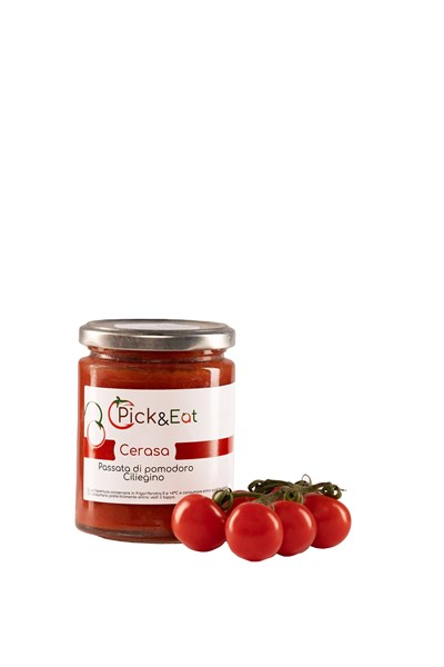 Natürliches Kirschtomaten-Passata-Glas